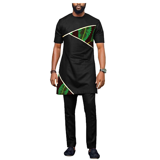 Title 5, African Ethnic Printing Batik Cotton Mens Casu...