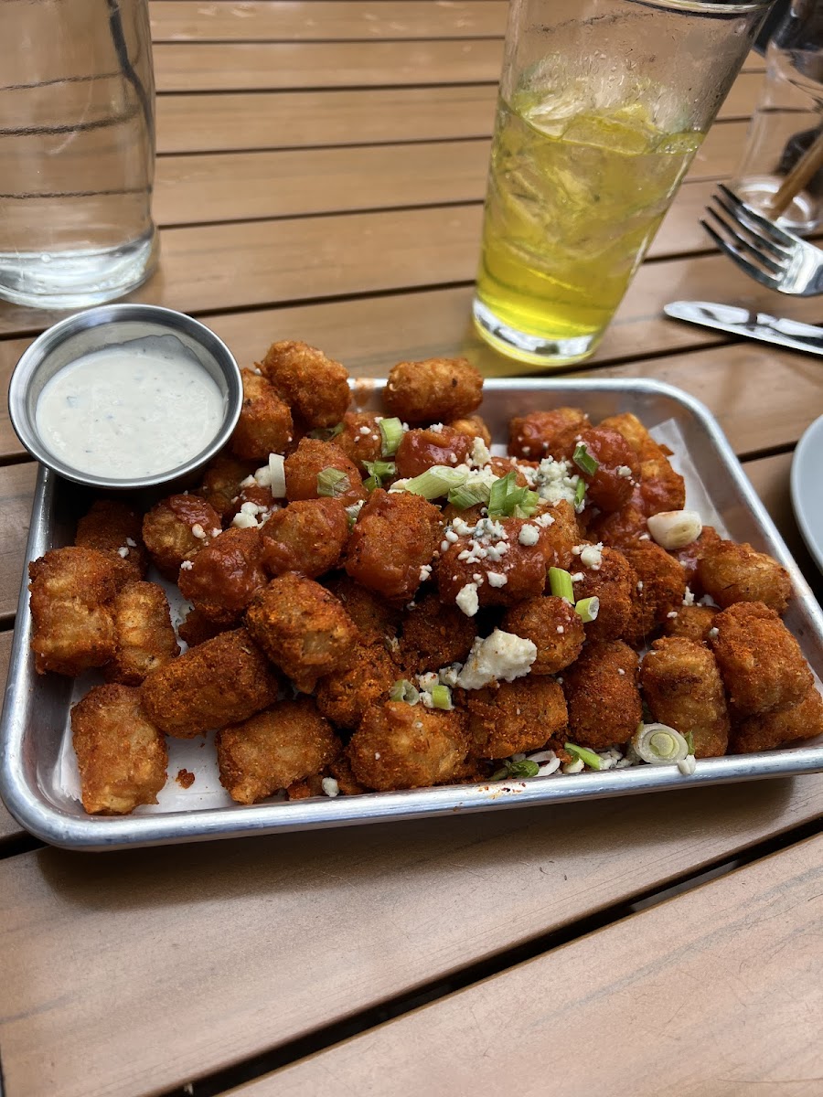 Buffalo blue tater tots