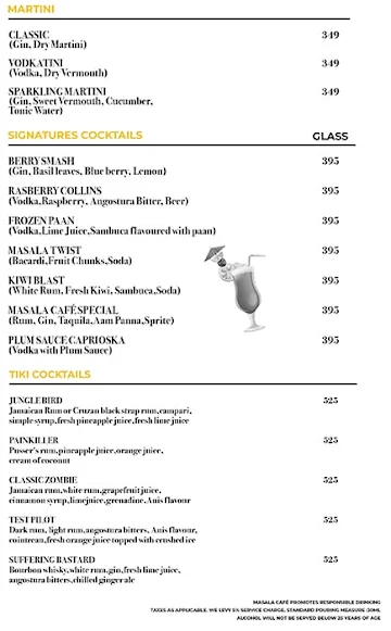 Masala Cafe menu 