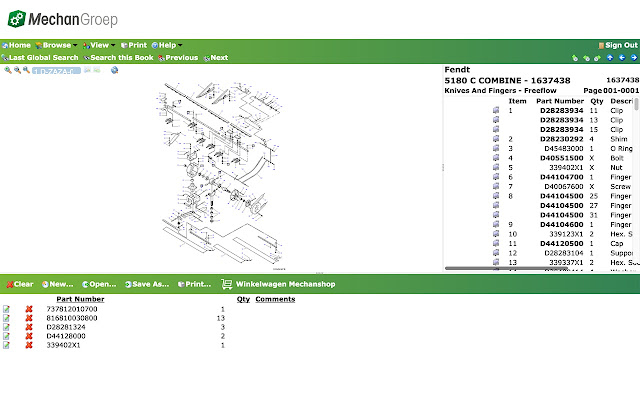 Mechan Groep Partsbook Extension