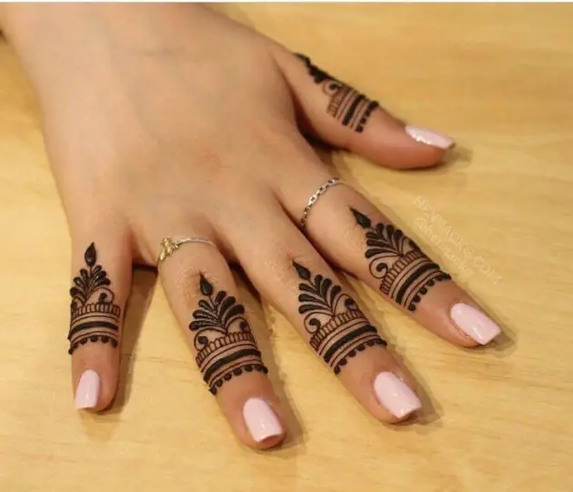 Finger Jewellery Mehndi Design is the best mehndi design for hand