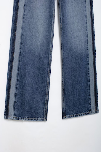 Title 7, Versatile Mid-waist Straight Wide Leg Denim Tro...