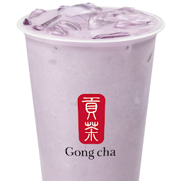 Iced Coconut Taro Milk Tea with Perals