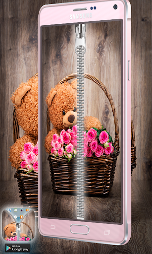 Teddy Bear Zipper Screen Lock