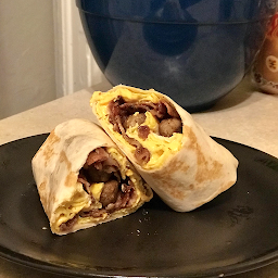 Eggs, Sausage & Onions Breakfast Wrap