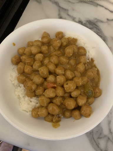 Chickpea Chana Masala over rice 