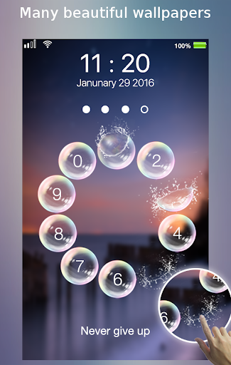 lock screen bubble circle