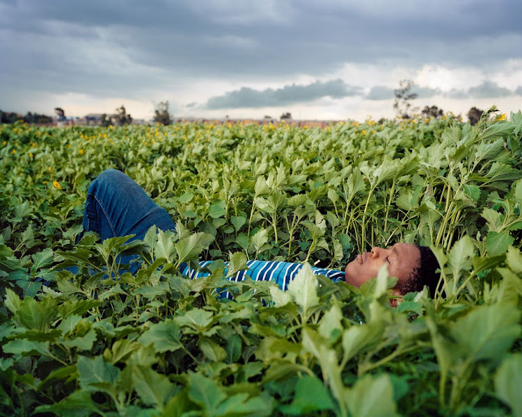 Lindokuhle Sobekwa, Sanele Resting in Field (2021)