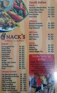 Govinda's menu 4