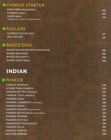 Esteem Multi Cuisine Restaurant menu 