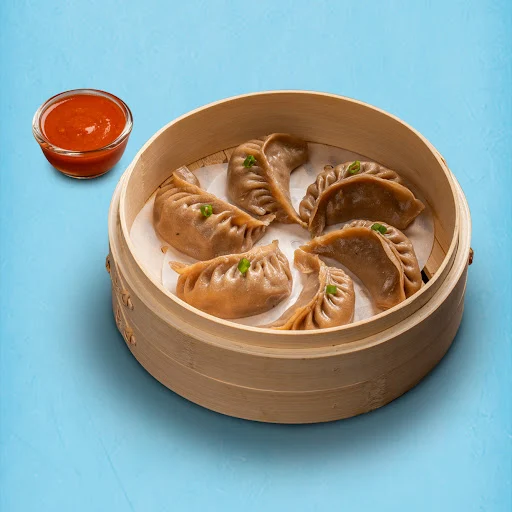 Steamed Chicken Wheat Momos With Momo Chutney