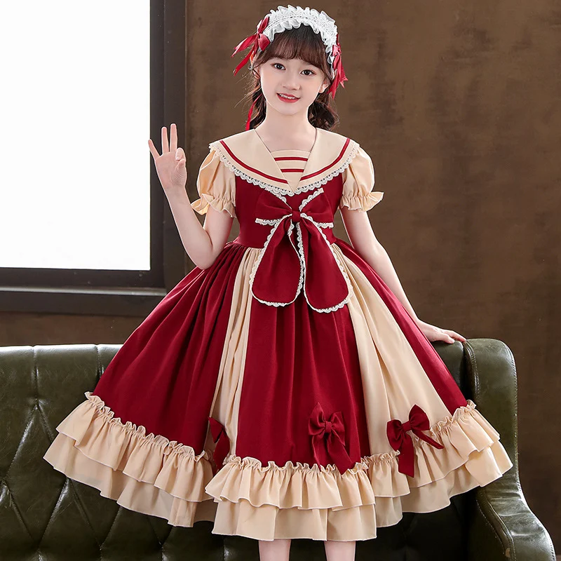 Title 7, Meisjes Lolita prinsessenjurk met plooien en st...