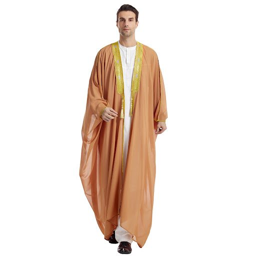 Title 4, Mens Arabic Embroidered Robe Long Sleeve Tasse...