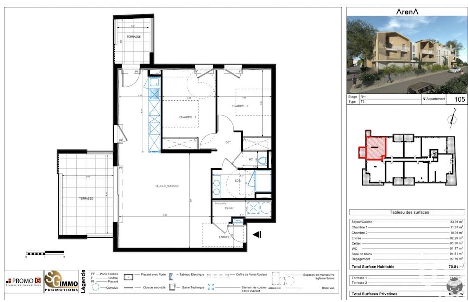 Vente appartement 3 pièces 70 m² à Beziers (34500), 280 000 €