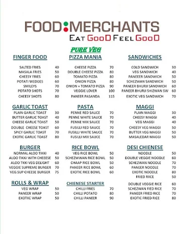 Food Merchants menu 