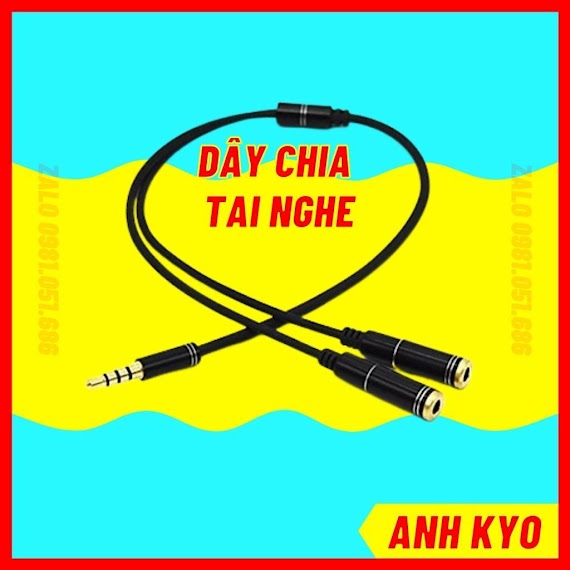 Dây Chia Tai Nghe 1 Ra 2 Hay 3.5 Ra 2 Cổng Và Dây 2 Cổng 3.5 Sang 1 Cổng 3.5, Dây Chia Tai Nghe Cao Cấp