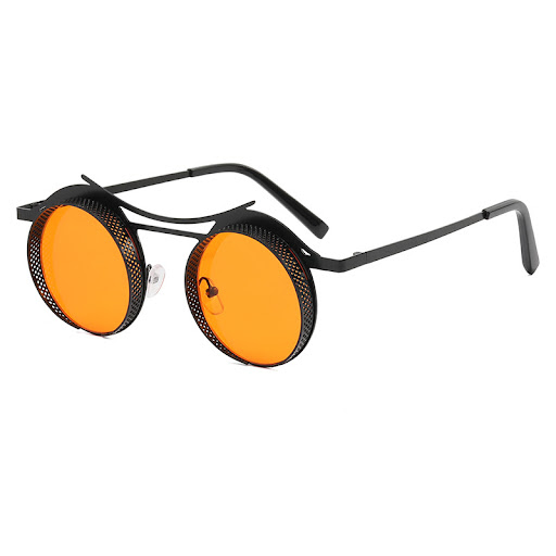 Title 2, Mens Fashion Retro Steampunk Round Frame Hollo...
