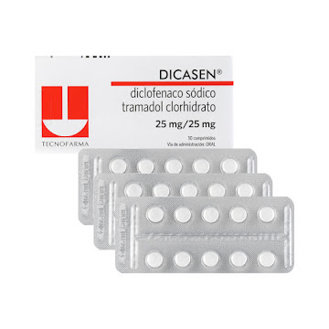Dicasen Diclofenaco Sódico + Tramadol 25mg/25mg Tecnofarma Caja x 30 Comprimidos  