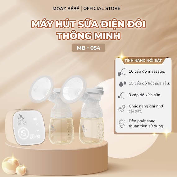 Máy Hút Sữa Điện Đôi Thông Minh Moaz Bébé Mb - 054