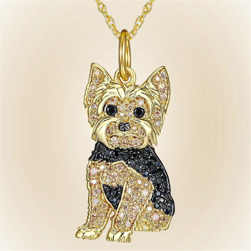 Title 3, Cute Yorkshire Dog Pendant Zinc Alloy Die Casti...