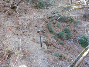 山頂との鞍部