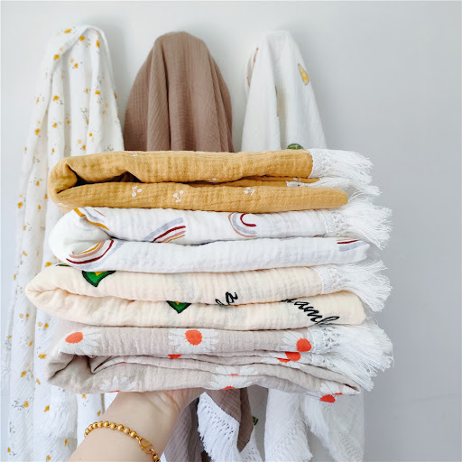 Title 6, Childrens cotton printed tassel blanket baby g...
