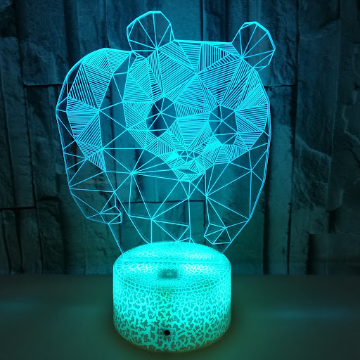 Title 2, New Panda Colorful LED Touch 3D Night Light Hom...