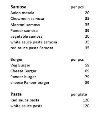 Samosa Singh menu 