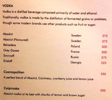 India Grill - Hilton Garden Inn menu 