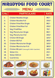 Nirudyogi Food Court menu 1