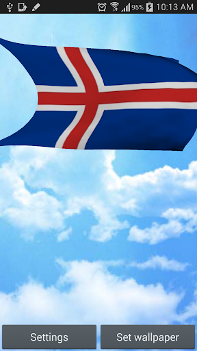 3D Iceland Flag Live Wallpaper