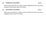 Begum Falooda menu 3