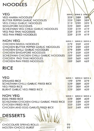 Dragon Dray menu 