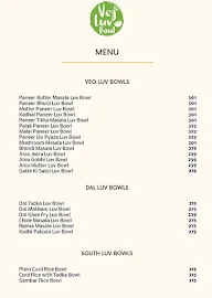 Veg Luv Bowl menu 1