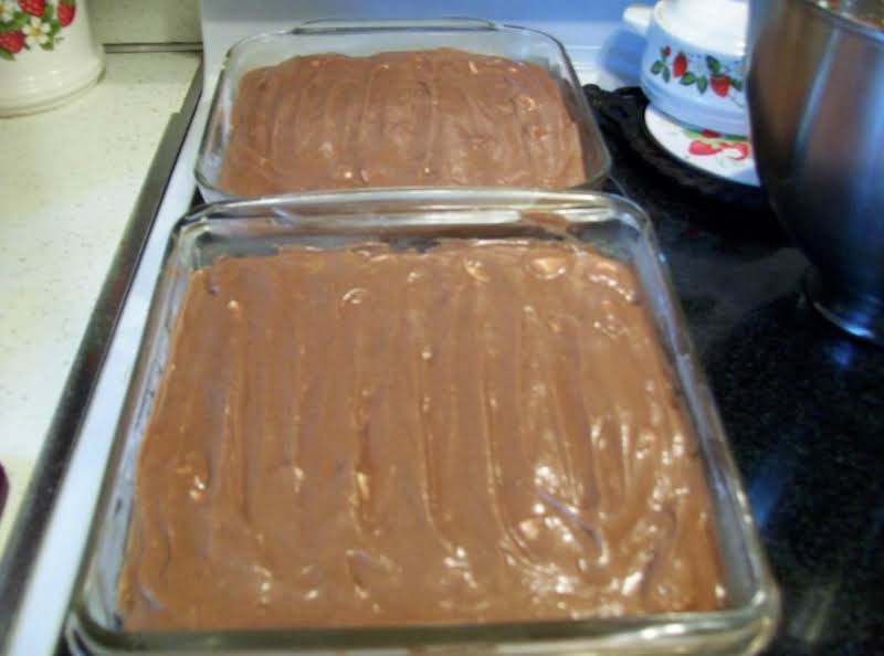 These Mud Bars Frosted And Ready For The Refer To Cool. This Is The Oooy Gooy Part.
Remember To Cut These Into *bit Size* Bars For 36 Bars. . . 