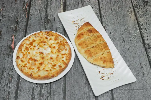 Margherita Pizza With Cheese Garlic Bread Meal