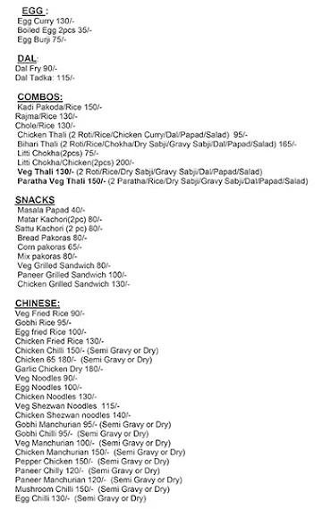 Food Pavilion menu 