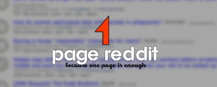 One Page Reddit marquee promo image
