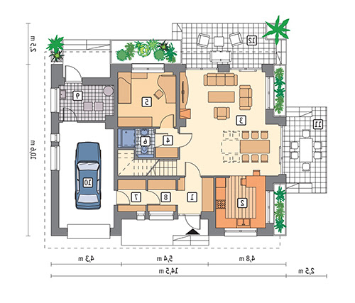 Zorganizowany (etap I) - M244 - Rzut parteru