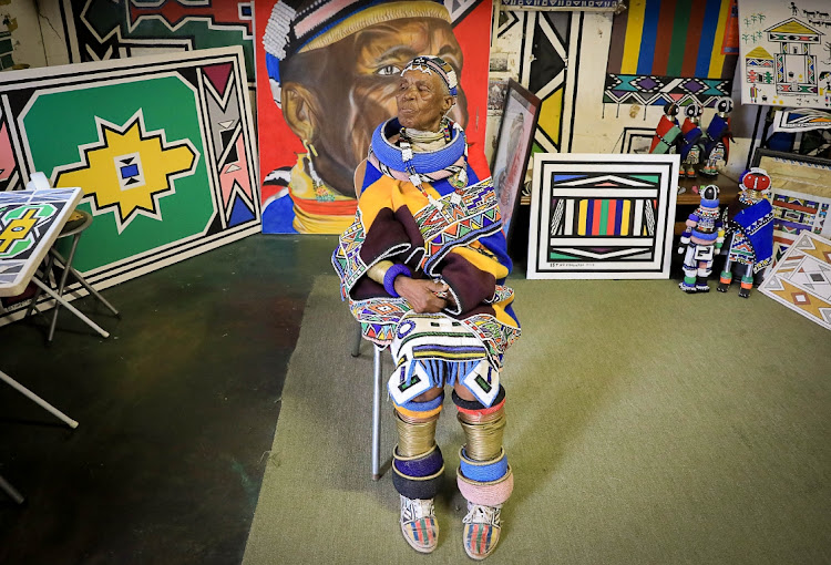 World-renowned Ndebele artist Esther Mahlangu was attacked at home earlier this year. File photo.