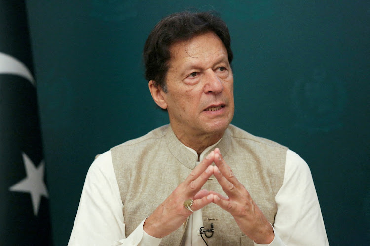 Imran Khan speaks during an interview in Islamabad, Pakistan June 4 2021. Picture: SAIYNA BASHIR/REUTERS