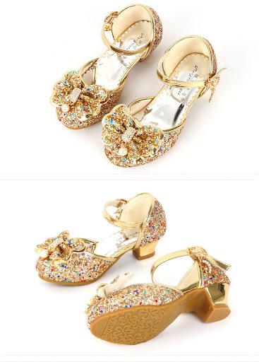 Title 2, Girls Princess Crystal Shoes with Soft Sole, pe...