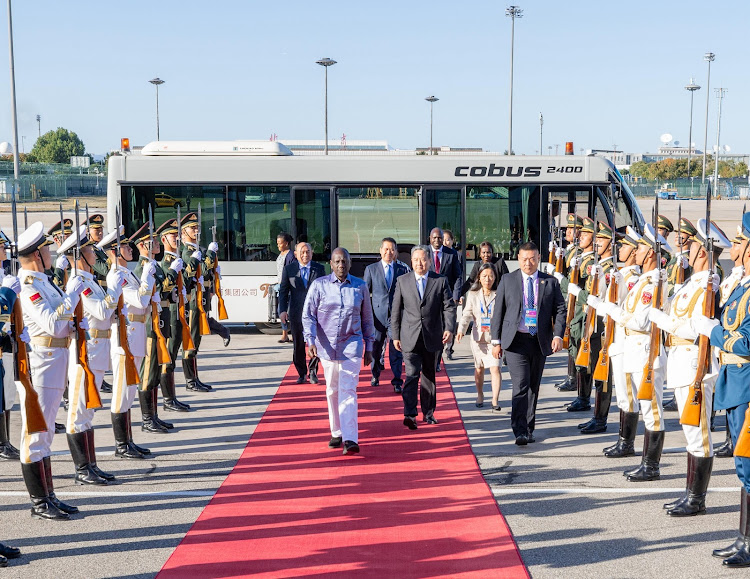 President William Ruto arrives in China for three-day working visit on October 15, 2023