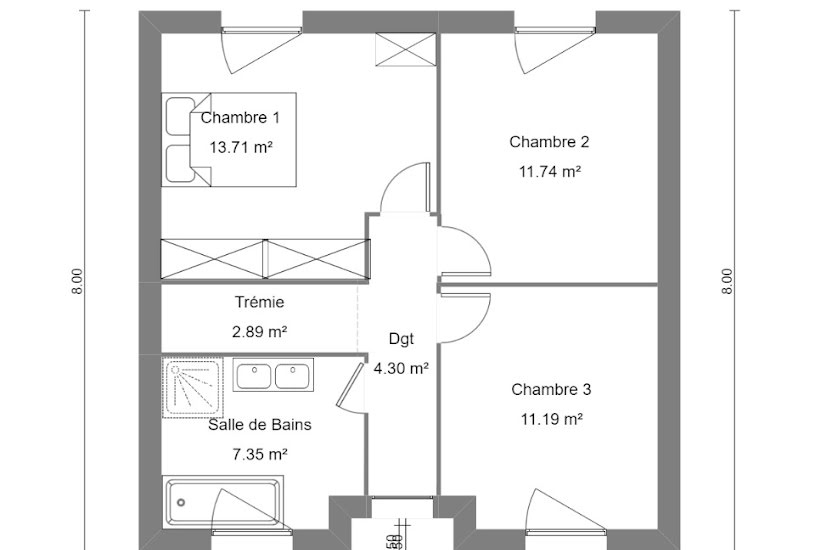  Vente Terrain + Maison - Terrain : 938m² - Maison : 100m² à Wambaix (59400) 