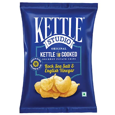 Kettle Studio Potato Chips - Rock Sea Salt & English Vinegar - 125 gm