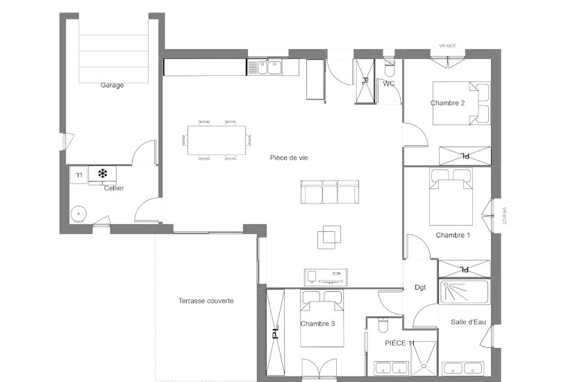  Vente Terrain + Maison - Terrain : 1 457m² - Maison : 100m² à Le Fleix (24130) 