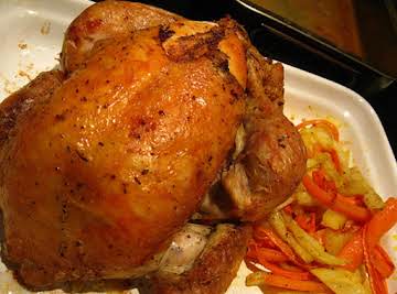 Roast Chicken with Young Potatoes & Carrots