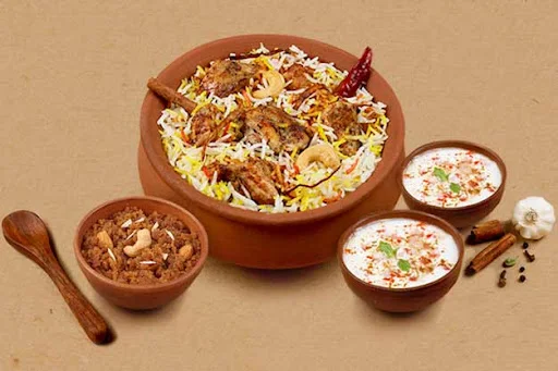 1 KG Original Chicken Matka Biryani + FREE Dessert