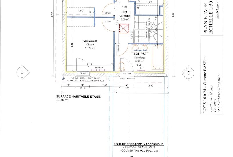  Vente Terrain + Maison - Terrain : 286m² - Maison : 102m² à Pont-de-Chéruy (38230) 