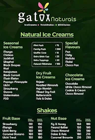 Gatox Natural Ice Cream menu 2